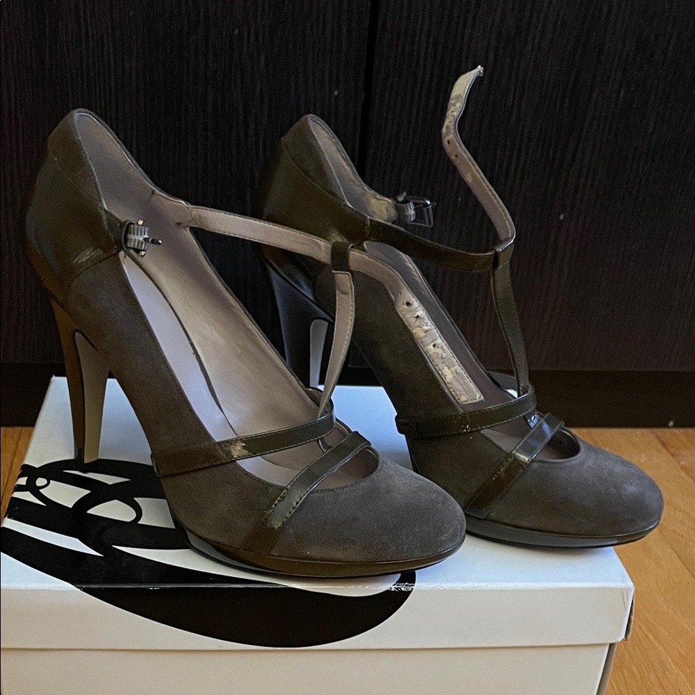 Nine West Dark Brown Strappy Heels